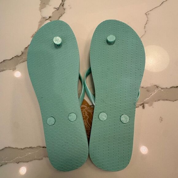 Island Girl Aqua Flip Flops - Picture 3 of 4